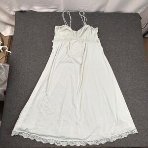 Vintage Vanity Fair Full Slip Nightgown Women's 36 Ivory Lace Nylon Lingerie